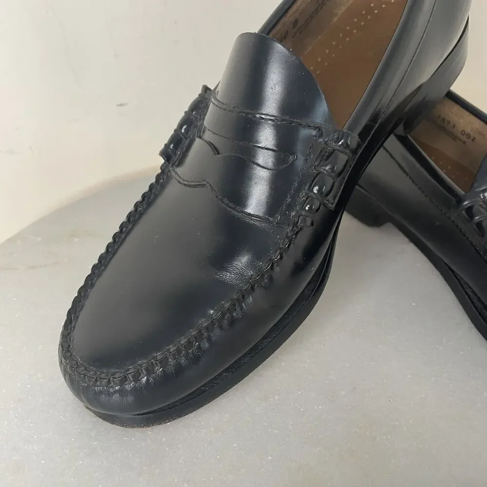 G.H. Bass & Co Black Leather Penny Loafers Men’s 10 D Weejuns Dress Shoes Preppy